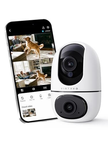 virtavo XD1 Indoor Security WiFi Camera, No Subscription...