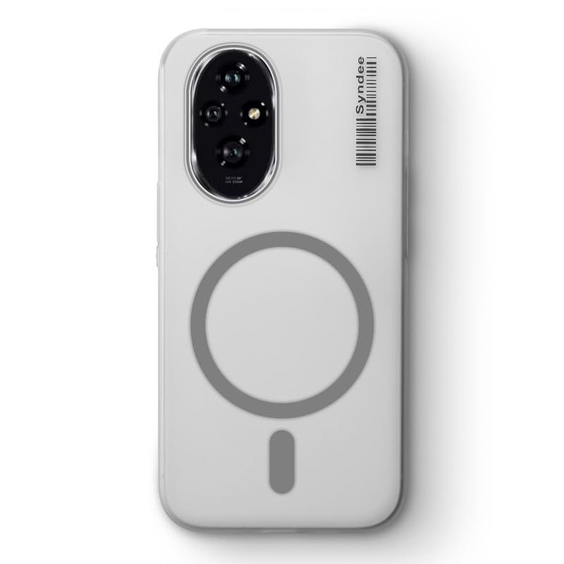 Image of Mr. Case Back Cover for Honor 200 5G Elegant Frosted White Translucent Back | Only Compatible with Wireless Magnetic Accessories | Anti-Scratch Shockproof Phone Case - Grey