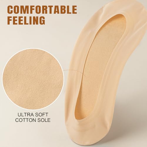 Sofier No Show Socks Womens, Non Slip Ultra Low Cut 6 Pairs Thin Silky Footies Cotton Sole Invisible Socks Flats Loafers4