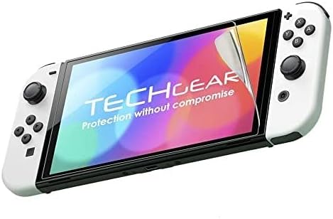 TECHGEAR Switch OLED Anti-Glare Screen Protectors [Pack of 3] MATTE LCD Screen Protector Guard Covers with Cleaning Cloth & Applicator Card Compatible for Nintendo Switch OLED 7" 2021