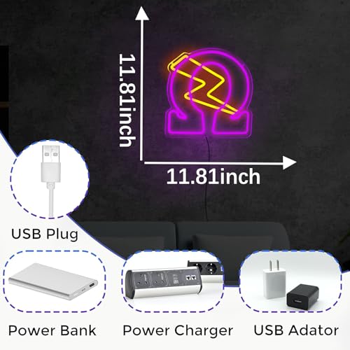 Image of Tiabuy Psi Phi Fraternity Neon Signs for Wall Decor,Omega Neon Lights with Dimmer Switch, USB Power LED Neon Lights for Birthday Gfits, Party Decor, USB Power Sorority Gifts