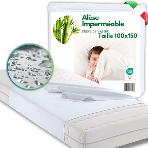 Alèse imperméable lavable bambou 100x150 protège-matelas respirant - 2