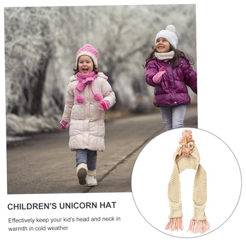Gorro unicornio con bufanda integrada para evitar el frío en el colegio 4