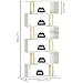 Yusong Geometric Bookcase, S Shaped Bookshelf 6-Tier Book Shelves for Bedroom, Modern Wood Decorative Display Shelf Tall Book Case for Home Office, Gold and White