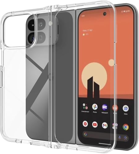 PAIDAAR Google Pixel 10 Pro Fold�p�N���X�^���N���A�P�[�X�A[���΂ݖh�~] [10�t�B�[�g�R�p�O���[�h�ی�] ���h�~�����J�o�[ �A�N�����n�[�h(�w��)+�\�t�gTPU�o���p�[ (����) - �N���A