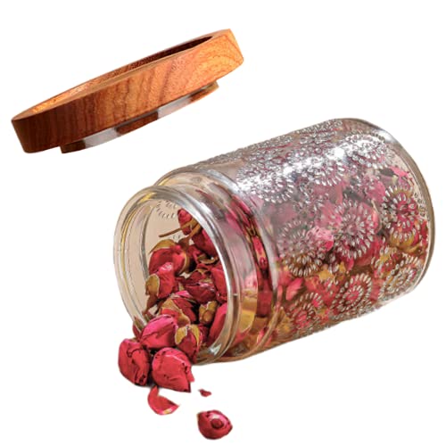 DAGLLGEW Tarro de almacenamiento de vidrio, tarro transparente con tapa, contenedores de azúcar, frascos de vidrio herméticos, 700 ML, comida de cocina