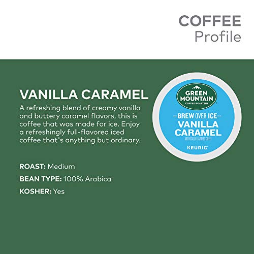 Green Mountain Coffee Roasters Brew Over Ice Vanilla Caramel, Single Serve Keurig K-Cup Pods, Flavored Iced Coffee, 6Pack (12 Count Per Pack) #TOP2