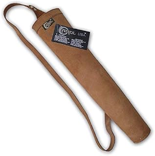 Carol 17" Long Traditional Youth Back Suede Leather Arrow Quiver BFAQ8316A Brown