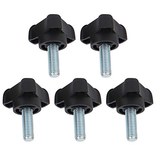 Respicefinem 5Pcs Adjustable Knob Bolt with Plastic Triangle Arc Handle for Screw Hand Twisted Locking M8 23mm