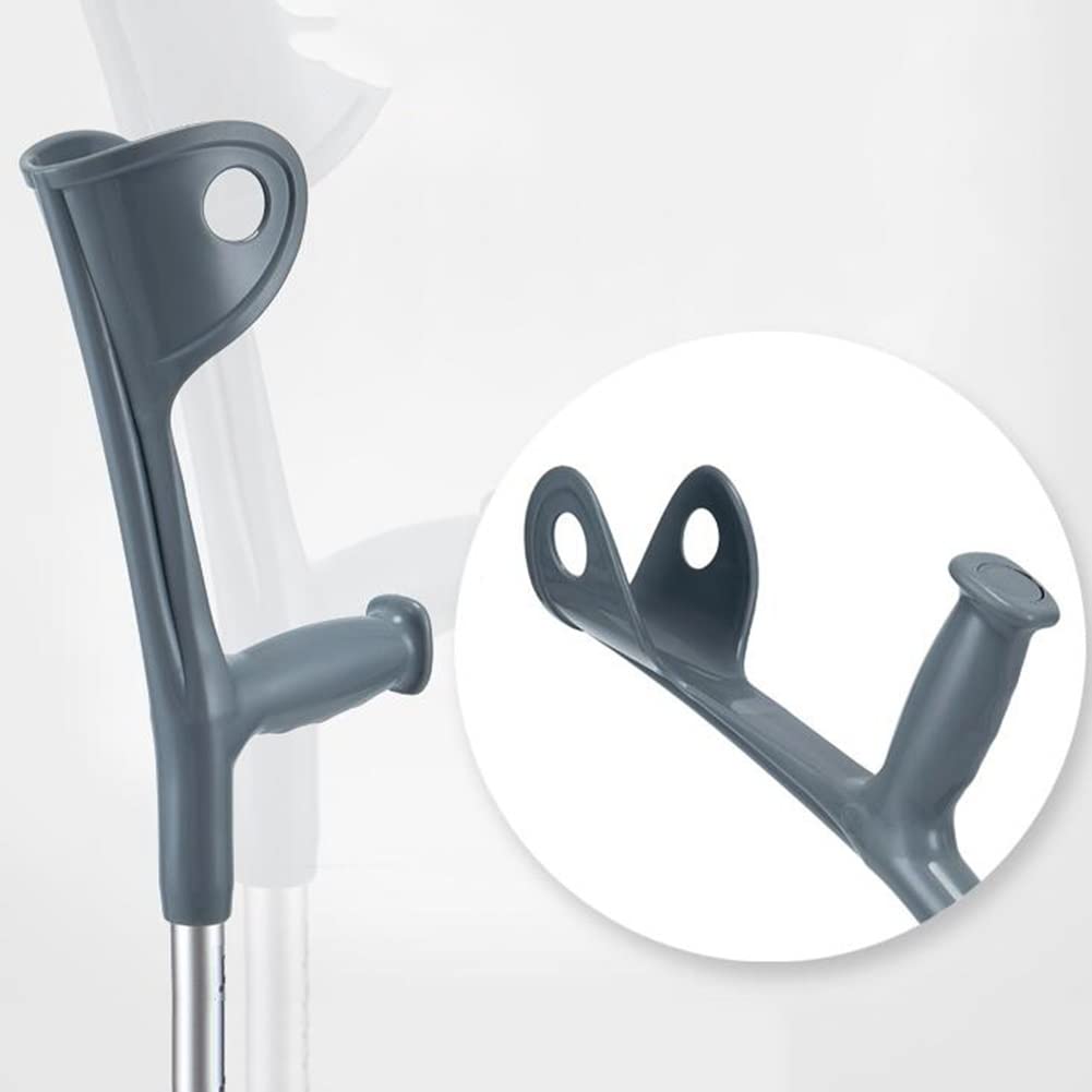 Stampelle per avambraccio (1 Paio),Stampelle per Braccio Regolabili,Stampelle in Alluminio Leggero,Punte in Gomma ergonomiche e Antiscivolo (Grigio)