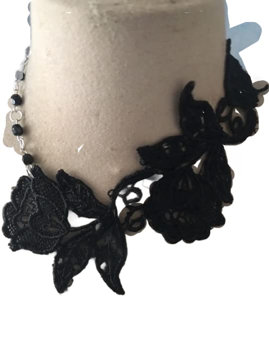 Collier dentelle noir mariage victorien - Ras de cou sublime pour cérémonie et soirée