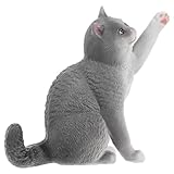 Figura de gato simulado: el modelo british shorthair se puede añadir a cualquier área de su casa o jardín, como un estante, escritorio, donde desee
