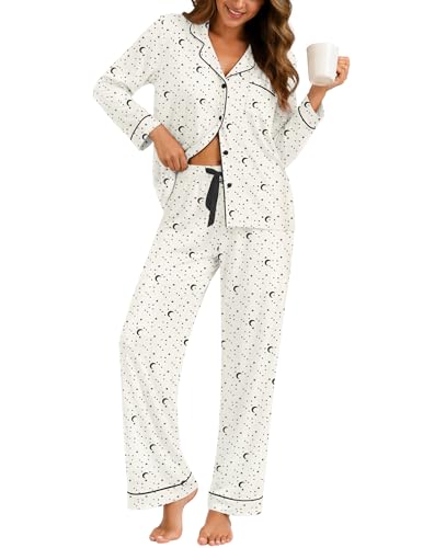 Image of ZMJ Womens Pajamas Sets 2 Piece Long Sleeve and Pant Pj Sets Button Up Sleepwear