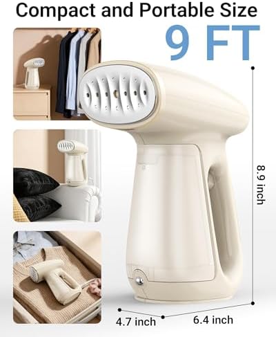 Bear Steamer for Clothes, 1300W Handheld Clothes Steamer,Garment Steamer with 230ml Tank,Fast Heat-up, Auto-Off, Steam Iron for Fabric Wrinkle Remover with Brush - 4