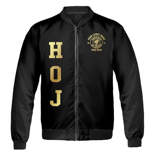 Custom Name Heroines of Jericho Bomber Jacket with Gold Symbol and HOJ Lettering, Bomber Jacket S-5XL2