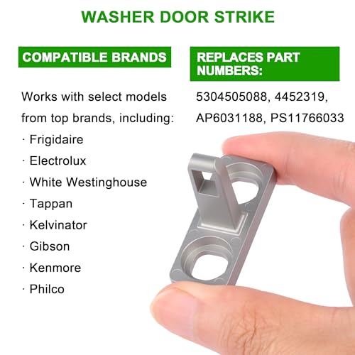 Image of 2Pcs 5304505088 Washer Door Latch Fits for Electrolux Frigidaire Front Load Washers, Replacement Washing Machine Door Strike AP6031188, 4452319, PS11766033, Fix Door Won't Close, Leak, Start Issues