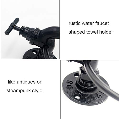 Funly Mee Rustic Water Spigot Towel Ring, Industrial Faucet Wall Mounted Hand Towel Rack For Bathroom&Kitchen #TOP5