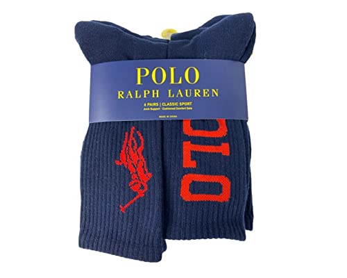 POLO RALPH LAUREN 6pk Mixed Crew Athletic Socks 6-12.52