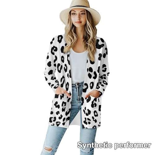 Image of Cardigan Sweaters for Women Long Sleeve Cardigan Soft Drape Open Front Fall Dusters V-Neck Jackets Dressy Loose Coat