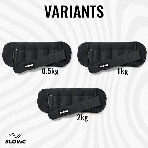 Image of Slovic Ankle Weights 4 KG [2 x 2 KG] for Legs | Adjustable Leg Weights | Extra Weight for Leg Exercise for Men & Women | Strength Training Weight for Walking, Running, Gym, Physical Therapy