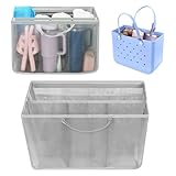 OAWEEN Beach Bag Organizer for Large Bogg Bag Insert Accessories, Lightweight Mesh Divider Pouch with Zipper Pocket for Original XL Bogg/Simply Southern/Simple Modern Large Tote Bag