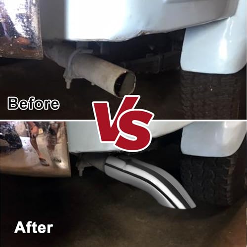 Image of MuHize 3 Inch Inlet Exhaust Pipe, 3 inch Outlet 12 inch Length Diesel Exhaust Tip