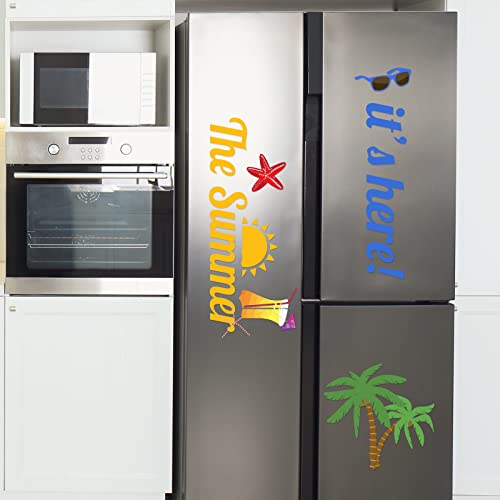 12 Pcs Summer Decorative Garage Door Decoration Outdoor Magnetic Stickers Beach Party Magnets Decal Refrigerator Stickers Party Decor Supplies For Holiday Diy Decor #TOP4
