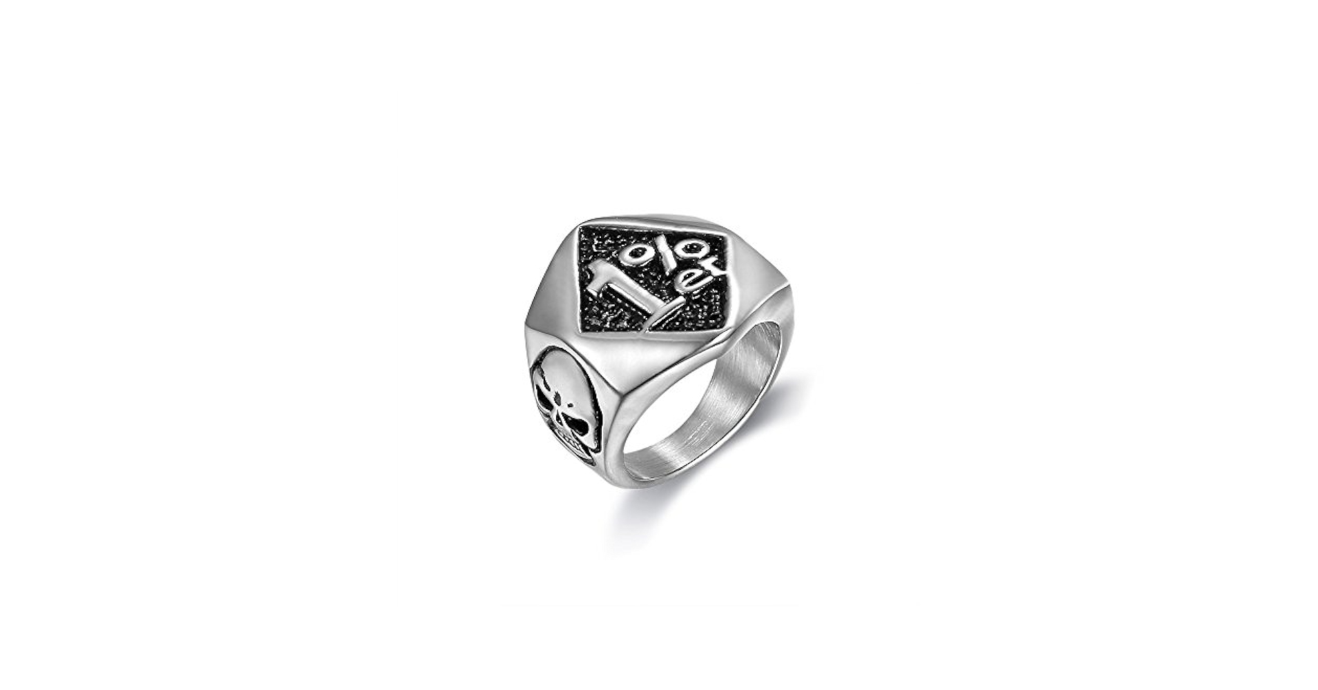 Zhubobo Mens Stainless Steel Skull 1% er One Percent Outlaw