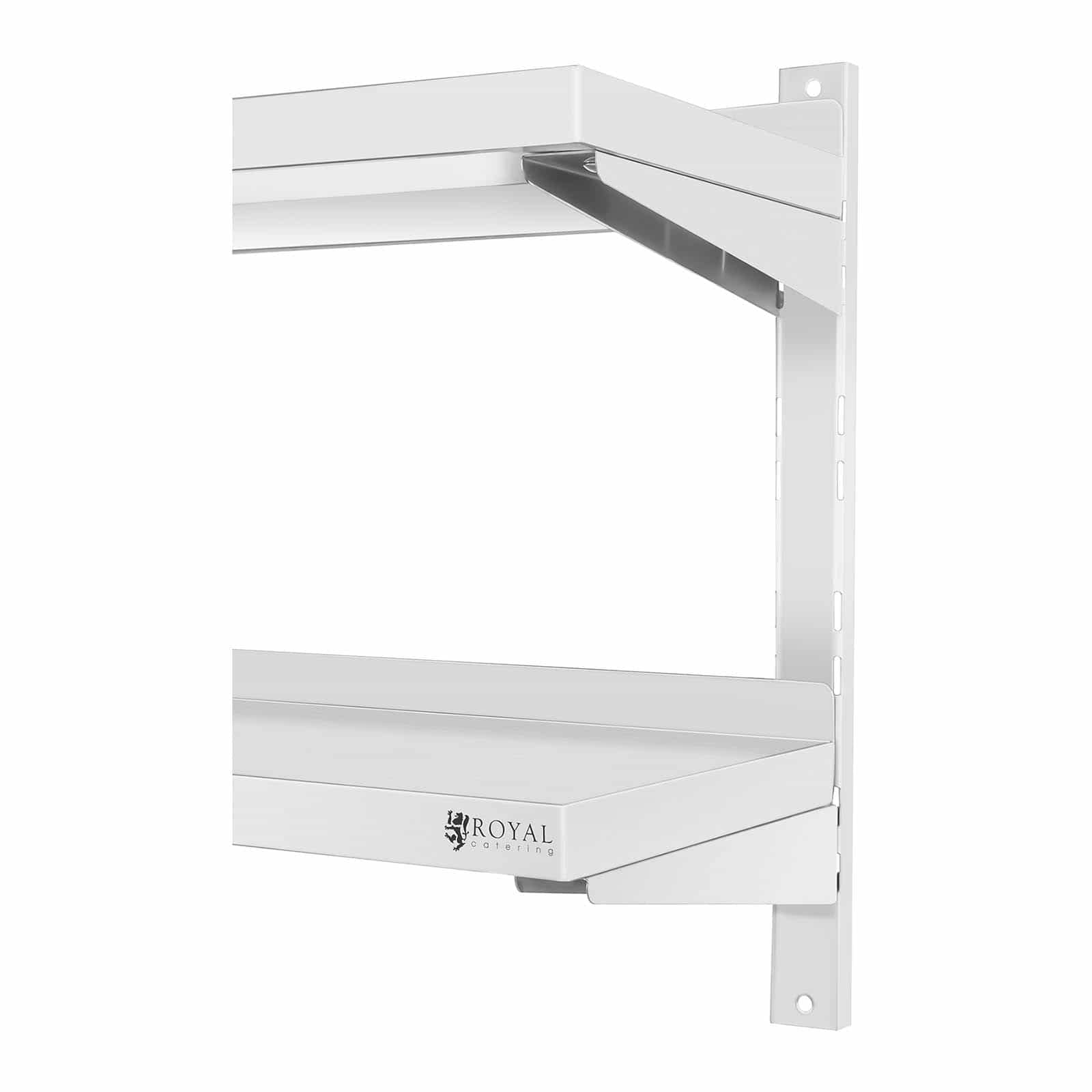 Royal Catering RCWR-1000.3 Wandbord 2 Ablagen 30 x 100 cm Regal Edelstahlregal Küchenregal Edelstahl 40 kg