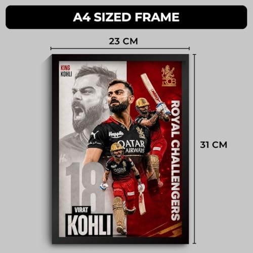 Image of Funk You Store Virat Kohli Framed Poster | King Kohli 18 Wall Art | RCB Edition | Cricket Legend | Premium Sports Decor for Cricket Fans | Motivational Wall Poster (F 178)