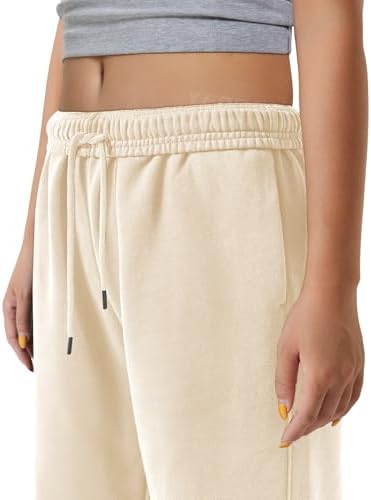 YEOREO Women's Wide Leg Sweatpants Drawstring Baggy Sweatpants Penny Fleece Lined Lounge Pants with Pockets view 6