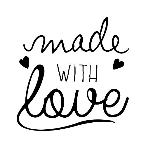 Aladine - Tampon Naissance - Support En bois - Réalisation de Faire Part de Naissance - Scrapbooking et Carterie Créative - Motif Inscription Made With Love