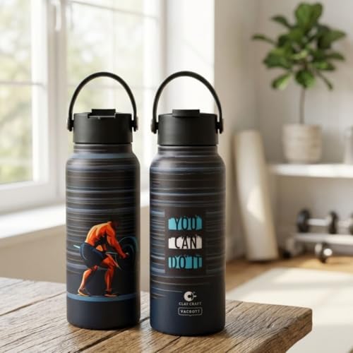 Image of Clay Craft Water Bottle Stainless Steel Sports Bottle|Double Walled 18 Hours Hot and 24 Hours Cold Vacuum Insulated Flask 700 ml|Travelling|Lightweight|BPA Free|BIS Certified|1 Year Limited Warranty