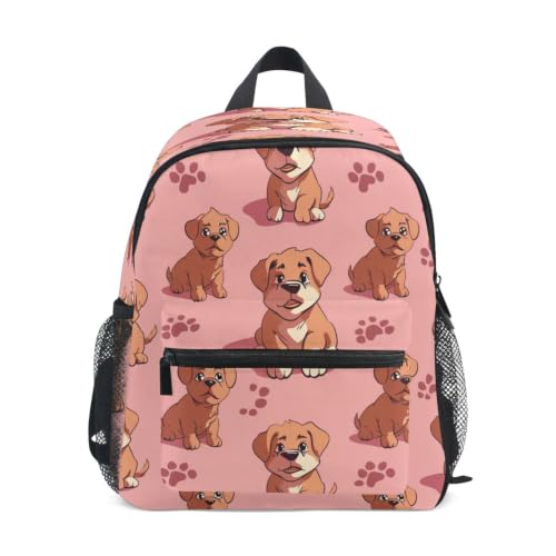 Sac d'école maternelle chiots patte rose pour les sorties scolaires et activités préscolaires