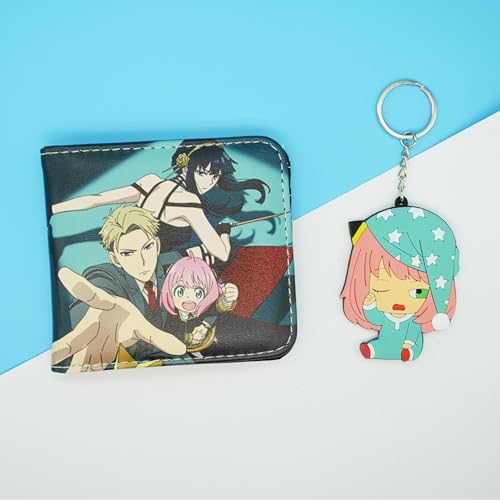 Kawaii Wallet with A Keychain, ID Card Holder Purse Pouch, PU Wallet Durable Card Holder Credit Card Holder Money Bag for Students Teens Girls Boys2