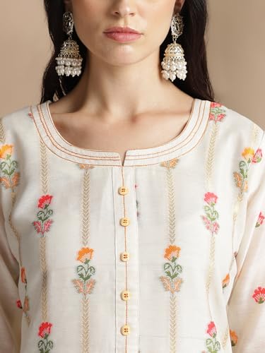 Image of arriva fab Women's Embroidery Kurta Set With Duppata