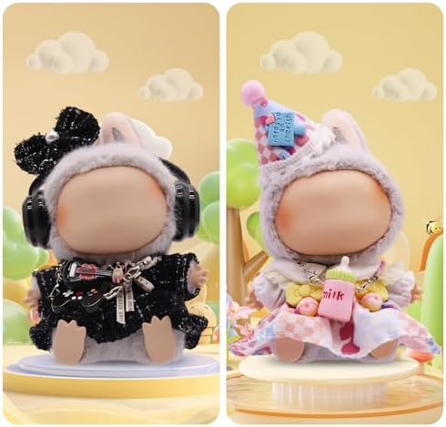 Clothes for Labubu, 23-Piece Clothes and Accessories Set Designed for Labubu Doll Clothes, Includes Display Bag, Clothes Rack, Headphones, Camera, Glasses, Shoes, and 6 Mini Accessories - Style B - 4