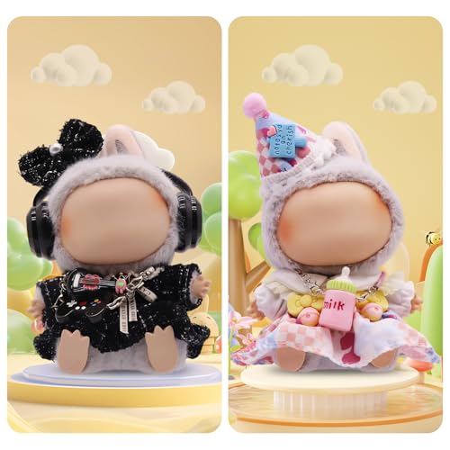 Clothes for Labubu, 23-piece Clothes and Accessories Set Designed for Labubu Doll Clothes, Includes Display Bag, Clothes Rack, Headphones, Camera, Glasses, Shoes, and 6 Mini Accessories - Style B by MechField - Image 5