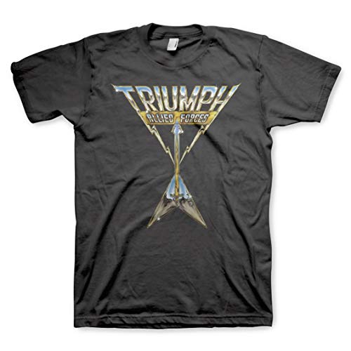 2Bhip Triumph Allied Forces T Shirt -Classic Rock Band Tee Black X-Large
