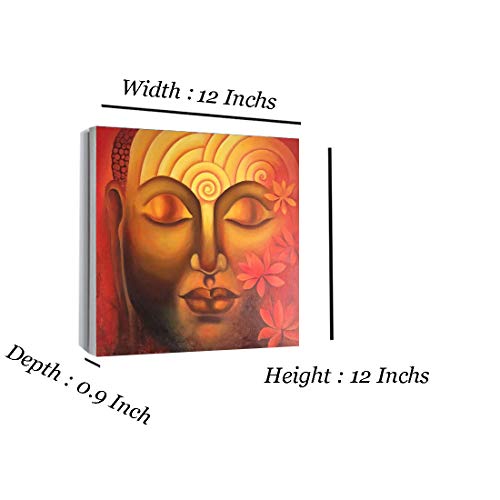 Image of Pintura Spiritual Buddha Designer Canvas Painting Wall Art Home Decor Art Paint Unique Design Size (12 inch X 12 inch) UV Texture