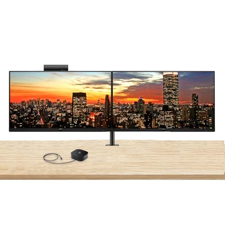 Image of HP Series 5 Pro 24-inch 524pm & 524pf FHD 1080P Conferencing Monitor, 2-Pack - Webcam, Mic, Speaker, DisplayPort, USB Hub Bundled with Desk Mount Dual Monitor Stand & USB-C Multiport G5 Dock