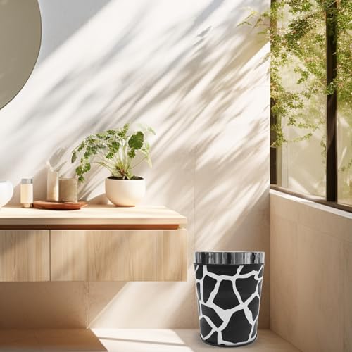 Image of Luxshiny Retro Uncovered Trash can 10.03 in Wastebasket with Large Opening Compact Kitchen Garbage can for Bedroom Office Bathroom Living Room Under Sink Storage