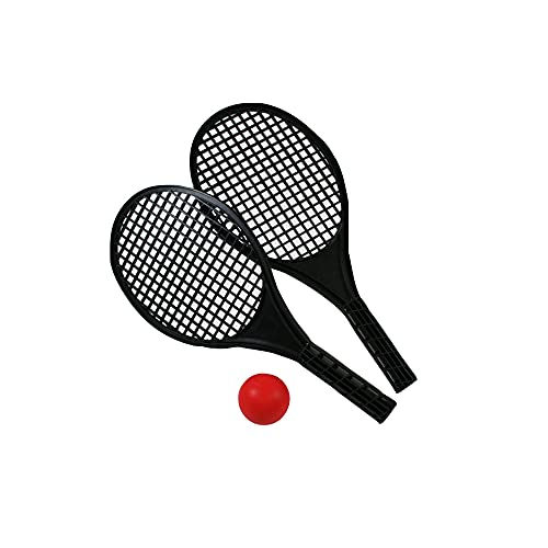 Blue Sky - Tennis Schlägerset - Tennis - Schlägerspiel - 046517 - Schwarz - Kunststoff - 41 cm x 18 cm - Kinderspielzeug - Outdoor-Spiel - Ab 3 Jahren
