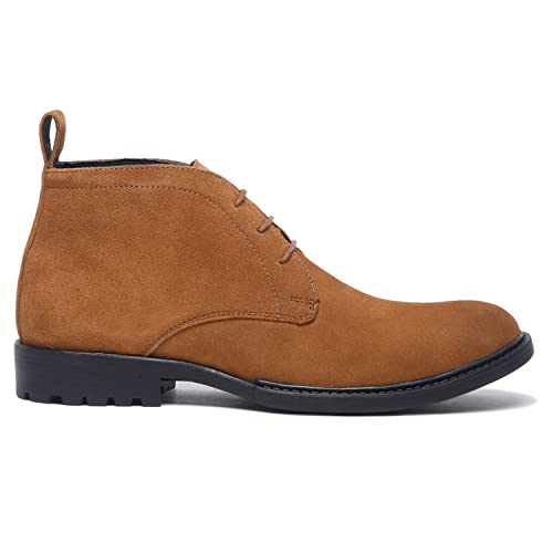 Image of LOUIS STITCH Men's Italian Suede Leather Boots British Chukka Style Handmade High Ankle Boot for Men Biking Hiking (SU-CK)