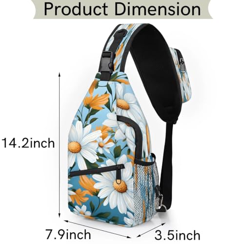 Bolso tipo Sling Unisex con diseño floral para viaje y senderismo miniatura 2
