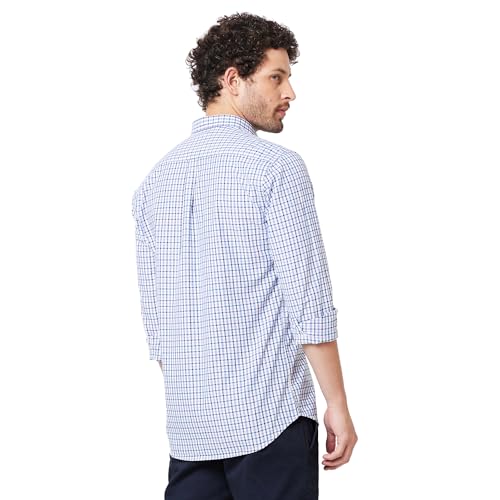 Image of KENNETH COLE New York Mens Slim Fit Cotton Spread Collar Long Sleeve Patch Pocket at Chest Casual Shirt