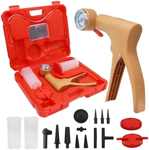 Brake Bleeder Kit，Vacuum Pressure Pump Tester Set Hand Held with Adapter Fluid Clutch Bleeding Tool for Automotive (Kit)