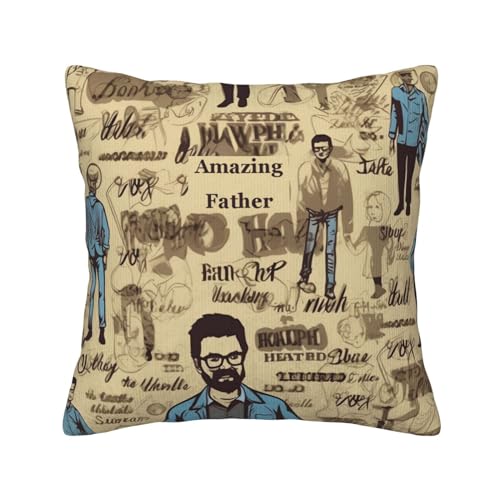 Housse de coussin velours côtelé imprimé Père incroyable pour canapé - 3