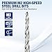 WORKPRO 5-Pack Countersink Drill Bit Set, #4, #6, #8, #10,#12, M2 HSS, 4-Flute Design, Adjustable with Included Hex Key, Ideal for Woodworking & Metal Drilling