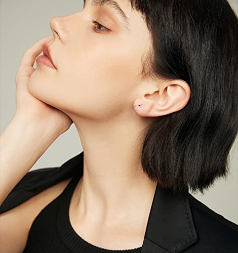 3mm Ball Half Small Piercing Hoop Studs Earrings for Cartilage Women Sensitive Ears Sterling Silver Cuff Wrap Minimalist Huggie Hoops Nose Ring Hypoallergenic Gifts2